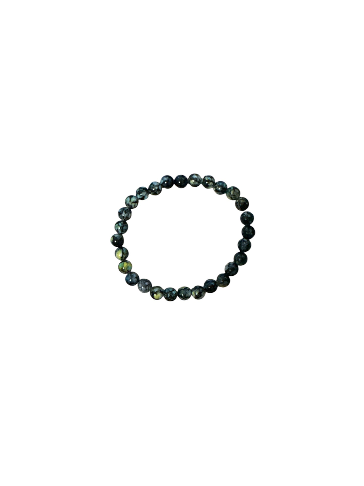 Black marble glass bead Bracelet