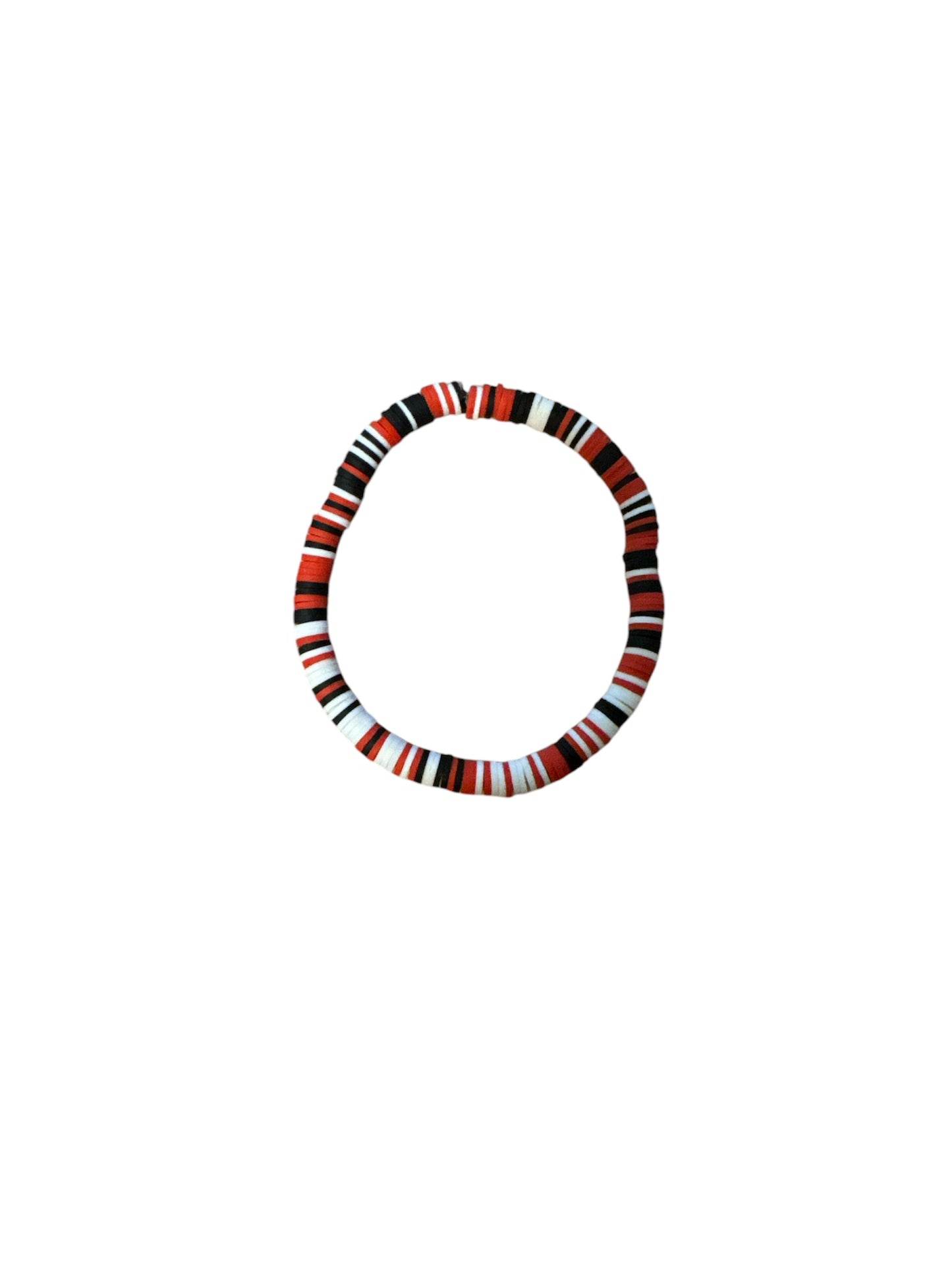 Red white and black Clay Bracelet