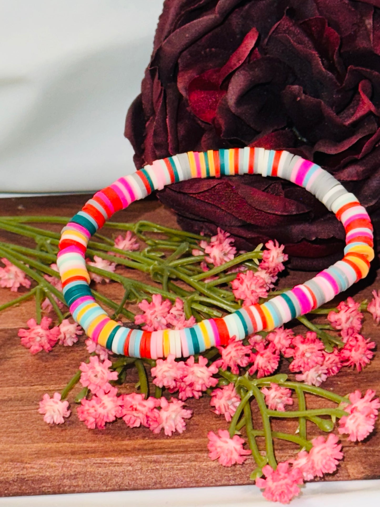 Multi colored clay bead Bracelet