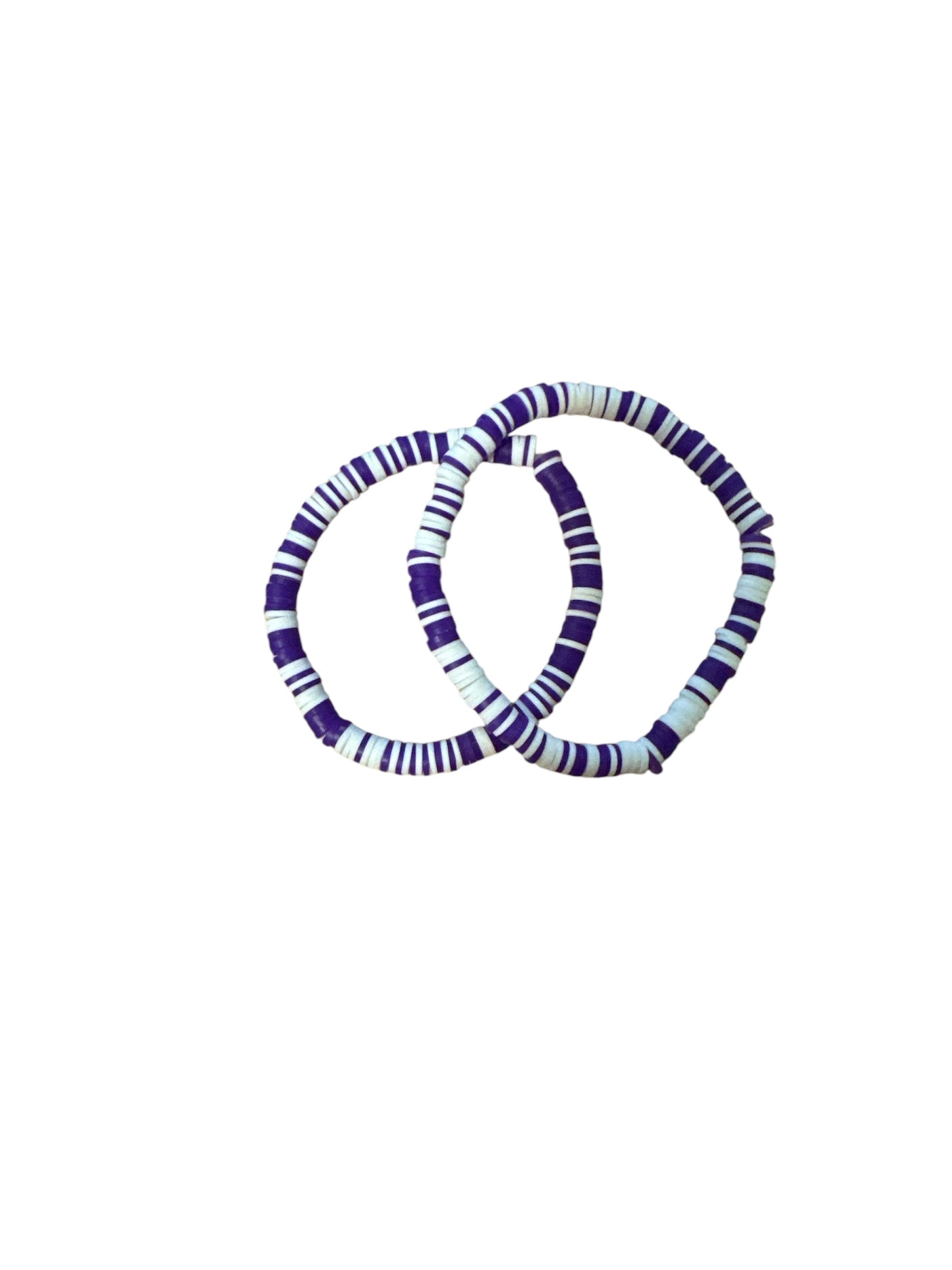 Purple and white clay Bracelet