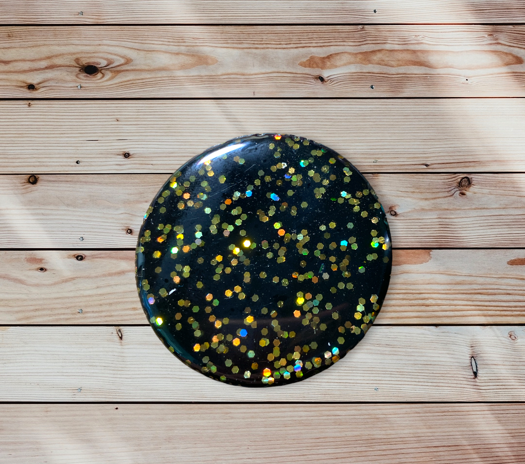 Black with Gold Glitter Phone Prop