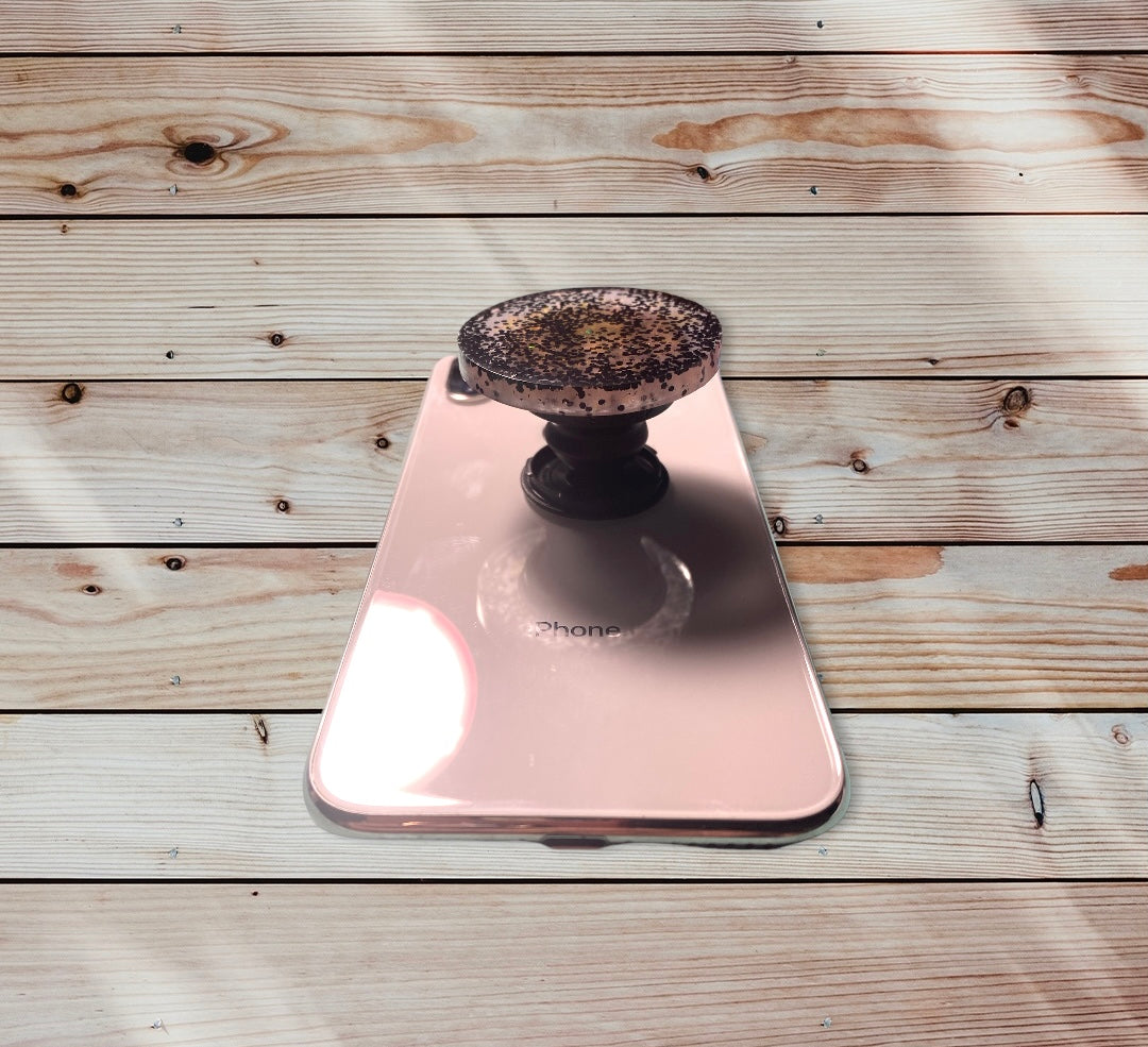 Clear Black Glitter Phone Prop