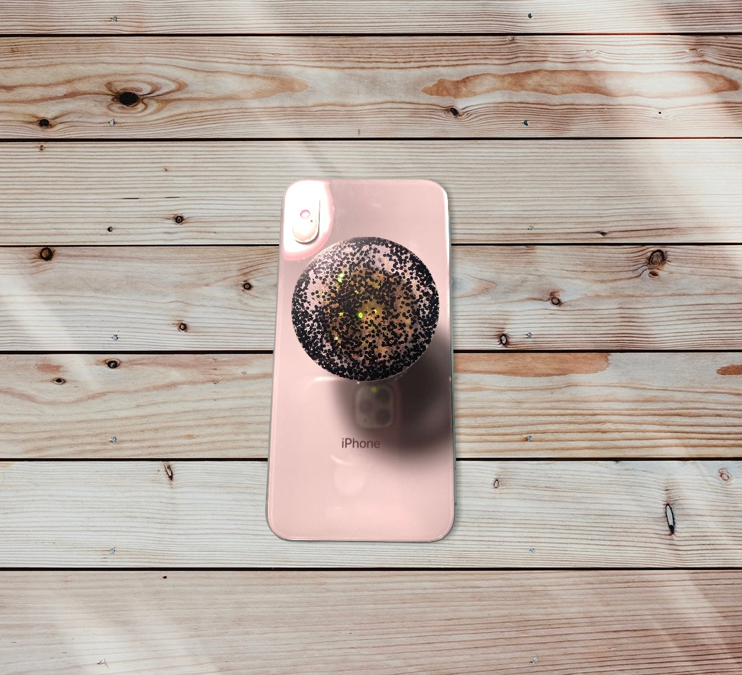 Clear Black Glitter Phone Prop