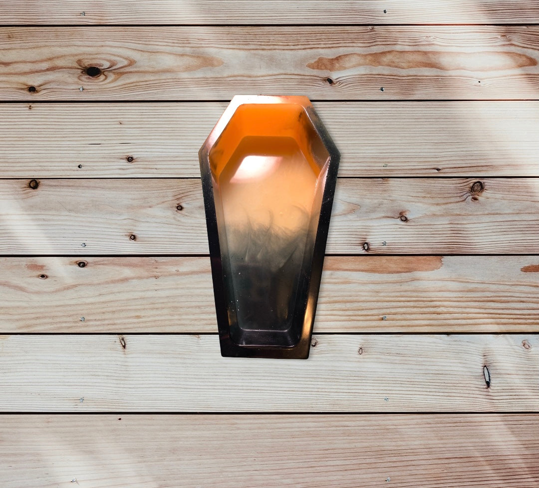 Orange and Black Coffin
