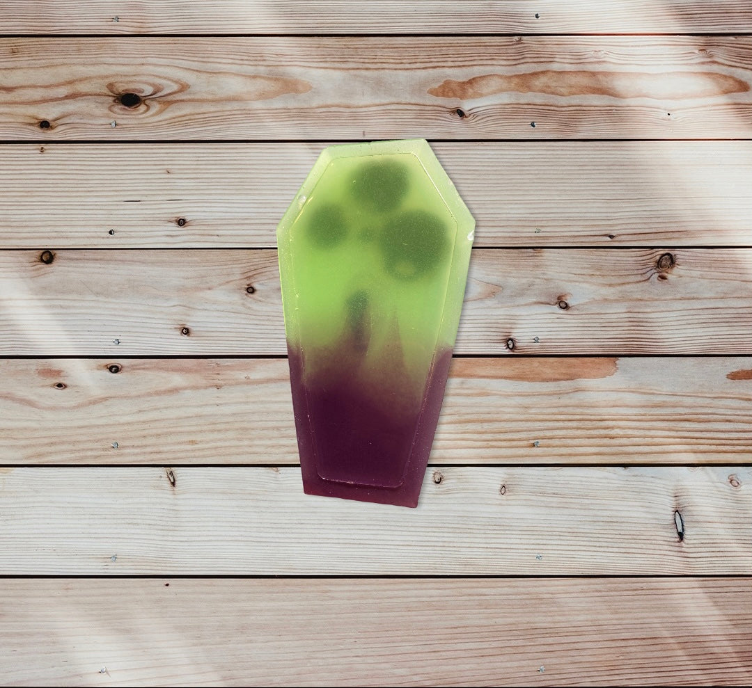 Purple and Green Coffin