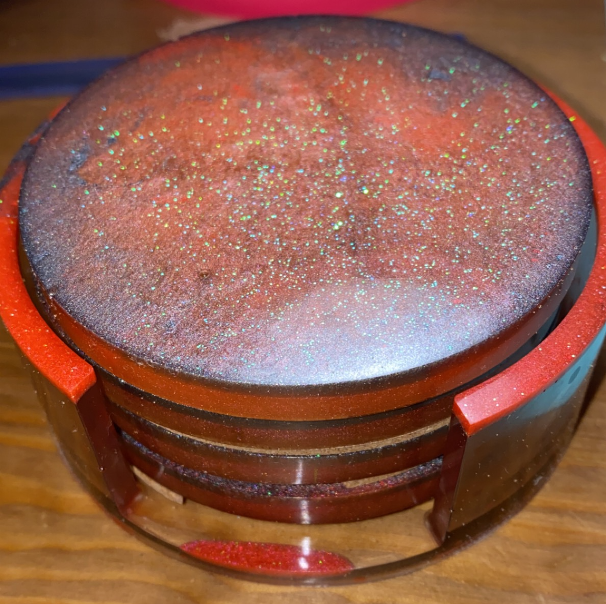 Peach and Teal Coaster Set