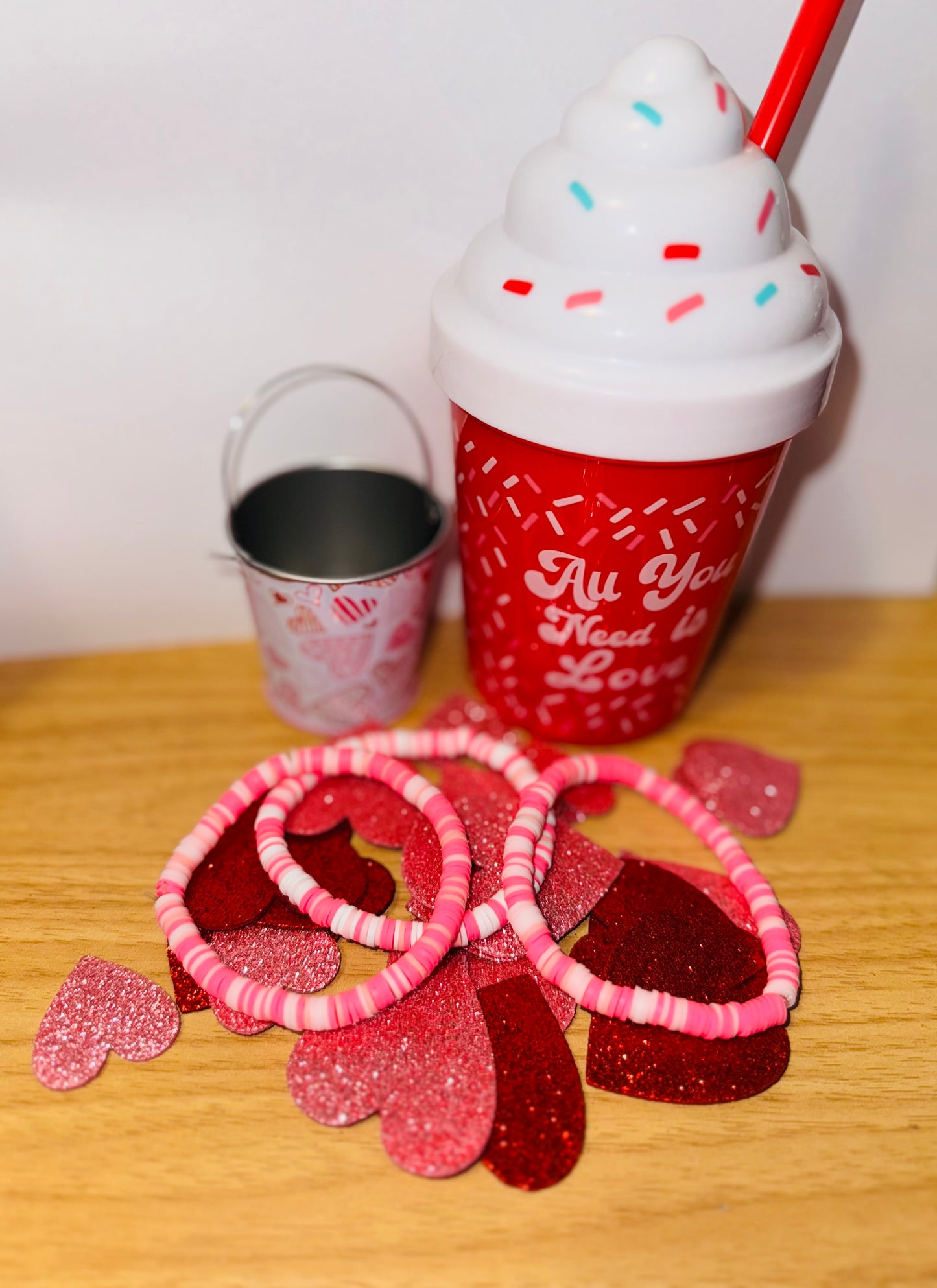 Bright Pink, Light Pink and White Bracelet