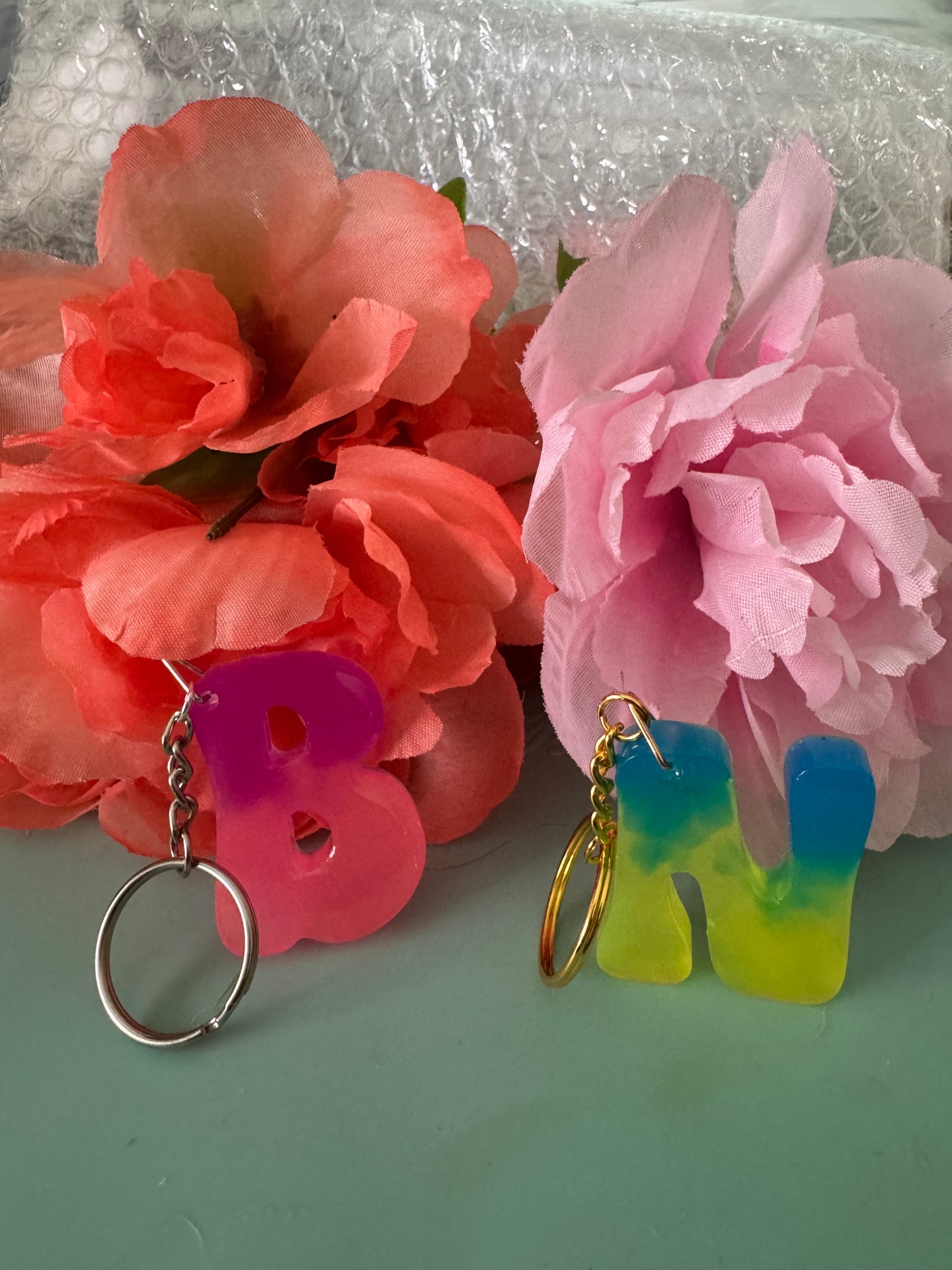 Glow In the Dark Neon Alphabet Keychains