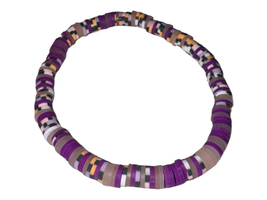 Purple, clear and multi clay Bracelet