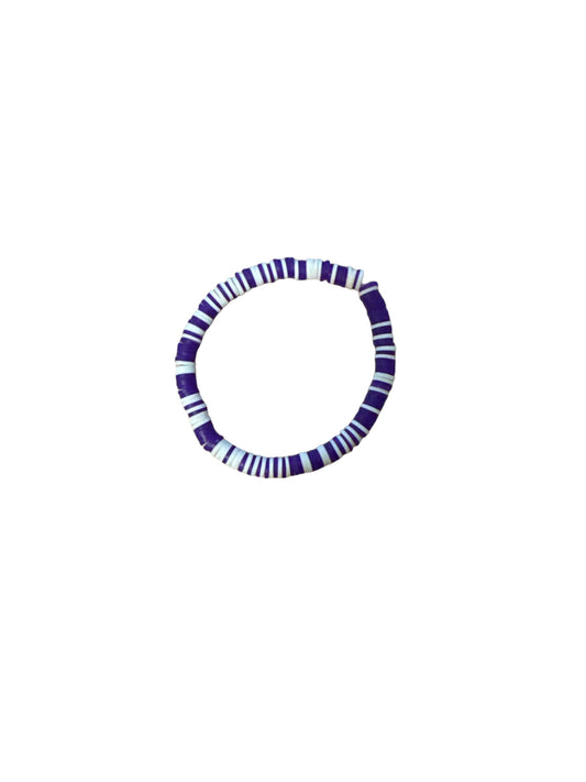 Purple and white clay Bracelet