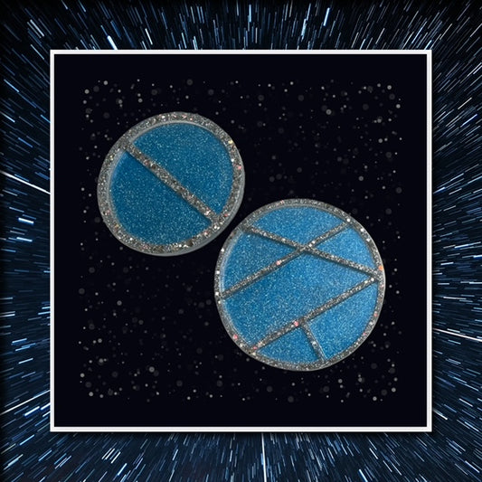 Silver and Blue Trivet/Coaster Set