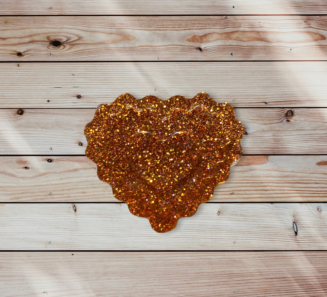 Gold Glitter Heart Magnet