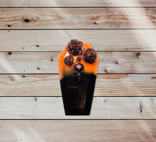 Orange and Black Coffin