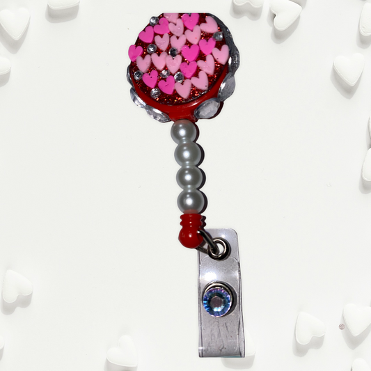 Pink Hearts Badge Reel